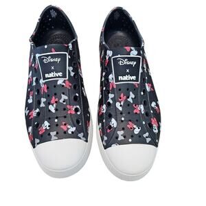 Native X Disney Minnie Mouse Sneakers Unisex M10 W12 Black Red Bows Slip On